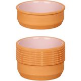 La Dehesa - Set 12x tapas/creme brulee schaaltjes terracotta/roze 12cm