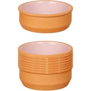 La Dehesa - Set 12x tapas/creme brulee schaaltjes terracotta/roze 12cm