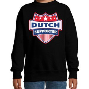 Dutch supporter schild sweater zwart voor kinderen - Nederland landen sweater / kleding - EK / WK / Olympische spelen outfit