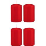 20x Rode cilinderkaars/stompkaars 5 x 8 cm 18 branduren - Geurloze kaarsen - Woondecoraties
