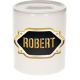 Robert naam cadeau spaarpot met gouden embleem - kado verjaardag/ vaderdag/ pensioen/ geslaagd/ bedankt