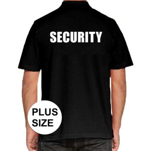Security grote maten poloshirt zwart voor heren - beveiliger polo t-shirt