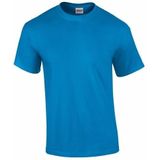 Set van 3x stuks saffierblauw of turquoise katoenen shirt voor heren - voordelige kwaliteits t-shirts, maat: L (40/52)