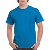 Set van 3x stuks saffierblauw of turquoise katoenen shirt voor heren - voordelige kwaliteits t-shirts, maat: L (40/52)