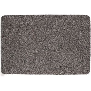 Anti slip deurmat/schoonloopmat pvc grijs 60 x 40 cm voor binnen - Droogloopmatten - Extra absorberend