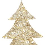 Countryfield decoratie kerstboom - goud - met verlichting - H35 cm