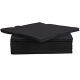 80x stuks luxe kwaliteit servetten zwart 38 x 38 cm - Thema feestartikelen tafel decoratie wegwerp servetjes