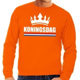 Oranje Koningsdag met een kroon sweater / trui heren - Oranje Koningsdag kleding