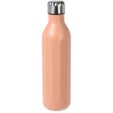 2x stuks RVS thermosflessen / isoleerflessen voor onderweg 500 ml pastel oranje - Thermoflessen