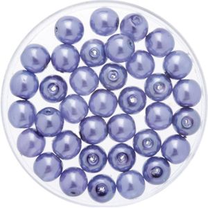 50x stuks sieraden maken Boheemse glaskralen in het transparant lila paars van 6 mmÃ - Kunststof reigkralen voor armbandjes/kettingen