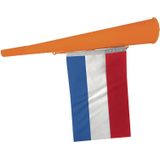 Supporters blaastoeter met Nederlandse vlag - oranje - kunststof - 36 cm - feestartikelen - koningsdag