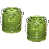 Citronella kaars - 5x - in windlicht - groen - 20 branduren - citrusgeur