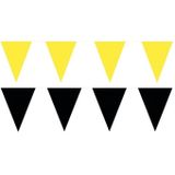 Zwart/Gele feest punt vlaggetjes pakket - 120 meter - slingers / vlaggenlijn