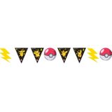 Amscan Pokemon slinger/vlaggenlijn - 2x - zwart/geel - papier - 3,3m x 18 cm