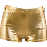 Hotpants goud voor dames verkleed broekje