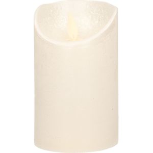 1x Creme Parel LED Kaarsen / Stompkaarsen 12,5 cm - Luxe Kaarsen Op Batterijen met Bewegende Vlam
