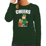 St. Patricks day sweater groen voor dames - Cheers - Ierse feest kleding / trui/ outfit/ kostuum