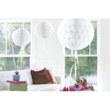 6x feestversiering decoratie bollen wit 30 cm