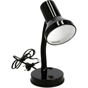 Gerimport Bureaulamp - zwart - 13 x 10 x 30 cm - Buigbare leeslampen/ tafellampen