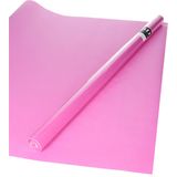 1x Rol kraft inpakpapier roze 200 x 70 cm - cadeaupapier / kadopapier / boeken kaften