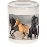 Dieren paard foto spaarpot 9 cm jongens en meisjes - Cadeau spaarpotten paarden liefhebber