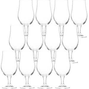 12x Bierglazen op voet 370 ml - Speciaalbier glazen van 18 cm