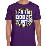 Halloween I am the booze monster/ drankmonster verkleed t-shirt paars voor heren - horror shirt / kleding / kostuum