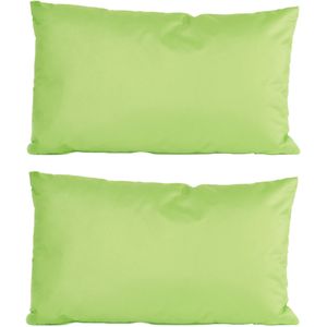 6x Bank/sier kussens voor binnen en buiten in de kleur groen 30 x 50 cm - Tuin/huis kussens
