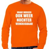 Feest sweater - morgen nuchter verkrijgbaar - oranje - heren - Party outfit / kleding / trui - Koningsdag/ Nederland/ EK/ WK