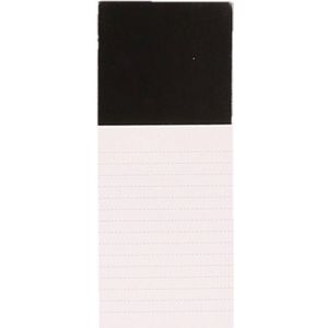 Zwarte magneet met notitieblokje