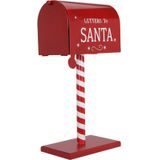 Christmas Decoration Kerstman brievenbus/mailbox - rood - staand - 51 cm - Letter to Santa