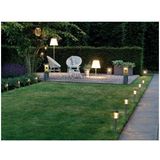 6x Buiten/tuin LED zilveren stekers solar verlichtingen 26 cm - Tuinverlichtingen - Tuinlampen - Solarlampen op zonne-energie