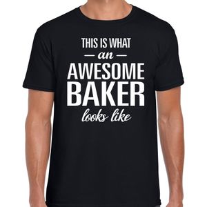 Awesome Baker / geweldige bakker cadeau t-shirt zwart - heren -  banketbakker kado / verjaardag / beroep shirt
