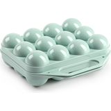 Plasticforte Eierdoos - 2x - koelkast organizer eierhouder - 12 eieren - mint groen - kunststof - 20 x 19 cm