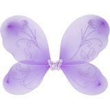 Feeen of vlinder carnaval verkleed vleugels paars voor kinderen 44 x 38 cm