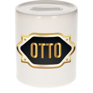 Otto naam cadeau spaarpot met gouden embleem - kado verjaardag/ vaderdag/ pensioen/ geslaagd/ bedankt