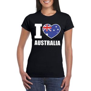 Zwart I love Australie supporter shirt dames - Australisch t-shirt dames