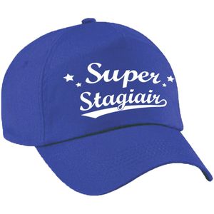 Super stagiair cadeau pet / baseball cap blauw voor heren - bedankt kado voor een stagiair