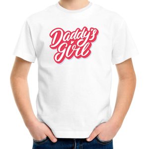 Daddys girl vaderdag cadeau t-shirt wit voor meisjes - Vaderdag / papa kado