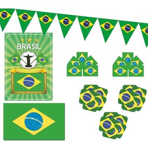 Feestartikelen Brazilie versiering - pakket - Braziliaanse feestversiering