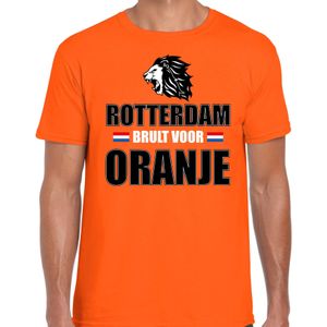 Oranje supporter t-shirt voor heren - Rotterdam brult voor oranje - Nederland supporter - EK/ WK shirt / outfit