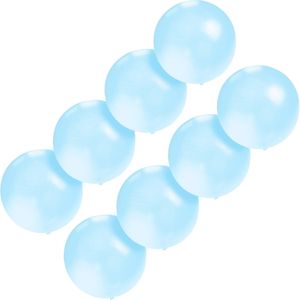 Set van 8x stuks groot formaat blauwe ballon met diameter 60 cm - Feestartikelen/versieringen