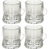 Set van 8x stuks shotglas vorm bierpul glaasje/glas met handvat van 2cl - Feestjes/verjaardag - Oktoberfest