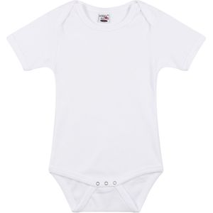 Basic rompertje wit voor babys - katoen - 240 grams - basic witte baby rompers / kleding