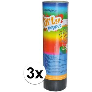 3x Party popper confetti - 15 cm - confetti shooter