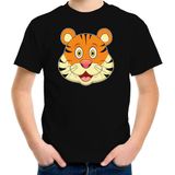 Cartoon tijger t-shirt zwart voor jongens en meisjes - Kinderkleding / dieren t-shirts kinderen
