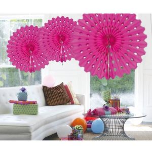 Decoratie waaier fuchsia 45 cm