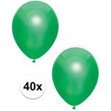 40x Donkergroene metallic ballonnen 30 cm - Feestversiering/decoratie ballonnen donkergroen