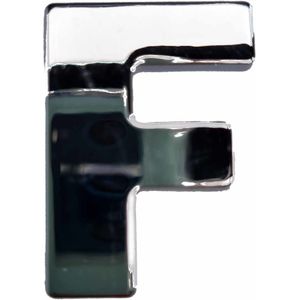 Chrome 3d plakletter F van 2,5 cm