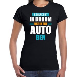 Snurk niet droom dat ik auto ben t-shirt zwart dames - Slaap shirt